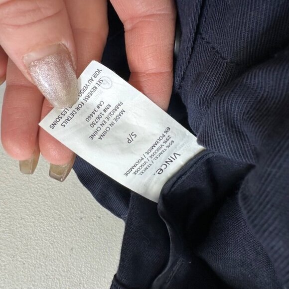 Vince Tencell Blend Bergdorf Goodman Women's Utility Jacket  Navy Blue Size S - Picture 13 of 14